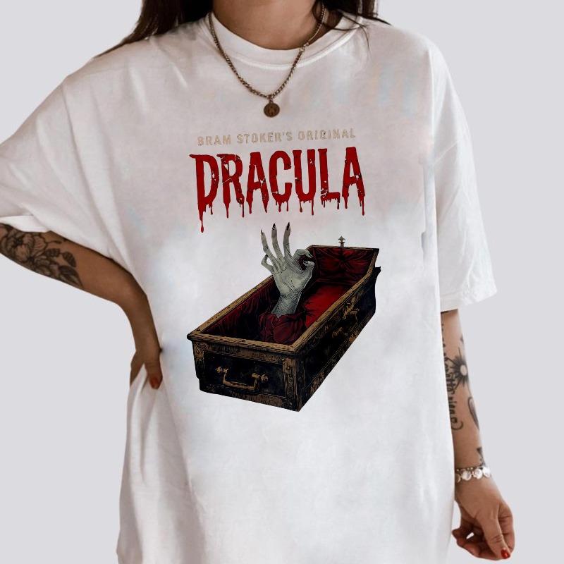 Dracula Novel Movie Theme Tshirt Summer New Y2K Unisex Casual Fashion Tshirt S