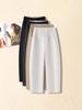 Women's 9-Point Cropped Elastic Waist Harem Pants - Spring/Summer Casual Loose Fit Carrot Style