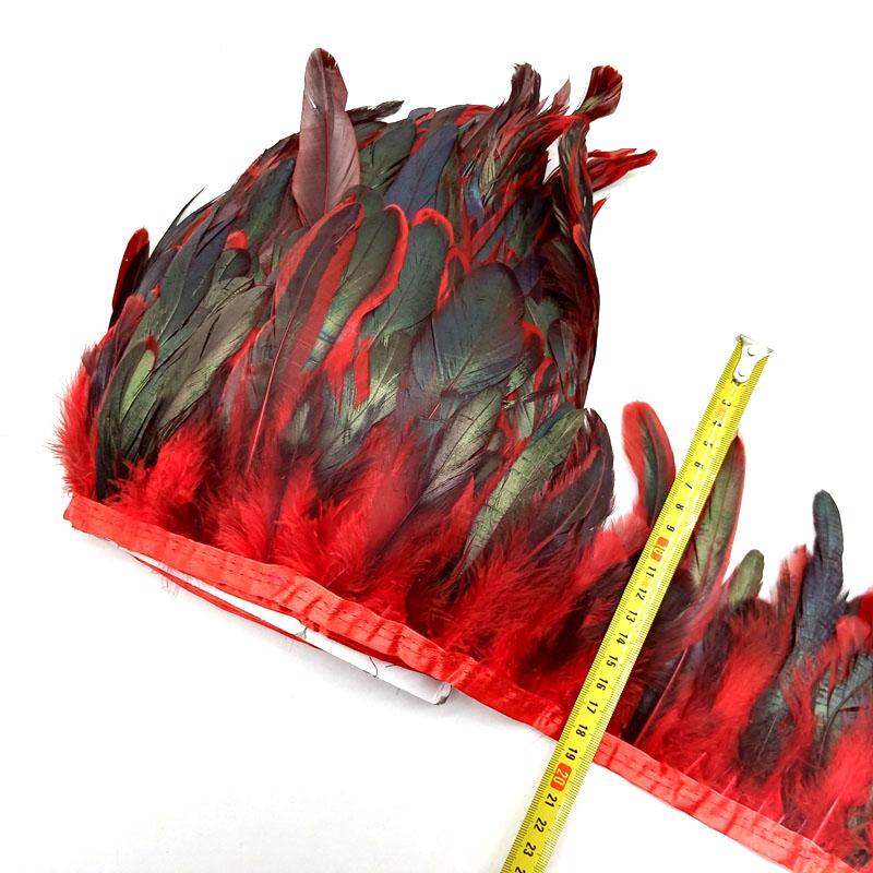 5-10Meter Natural Chicken Rooster Tail Feathers Trims Fringe Plumas Wedding Party Dress Decoration Needlework Accessories13-18cm