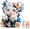 Jujuji Series Plush Keychain  Fluffy Fur and 3D Face Design  8 Types + 2 Secret Types  17cm Sitting Type - 1 Randomly Included In Blind Box