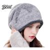 Soft Polyester Warm Knit Cap Hat Retro Winter Slouchy Hat Women Jacquard Star Rolled Autumn