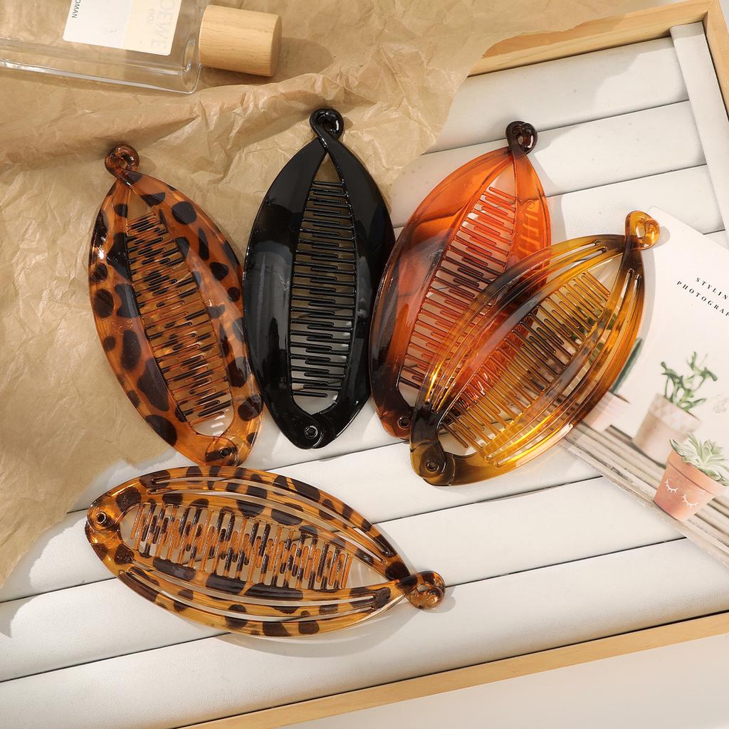 AWAYTR Leopard Fish Hairpin Handmade Banana Hair Clips Comb Clamp Girl Hair Accessories Festival Gift Valentine Headwear