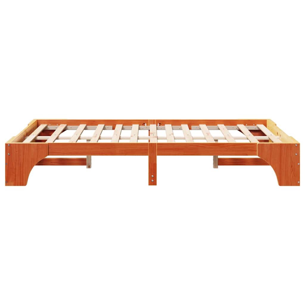 Bed Frame Wax Brown 120 x 190 cm Solid Pine Wood