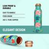 Copper Water Bottle 1 Ltr | Copper Water Bottle with Glass Set | Meena Work | 100% Pure | Leak-Proof | 2 Water Glass 300ml each