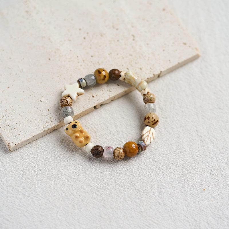 Jingdezhen Keramikarmband: Handgefertigtes Perlenwebarbeit Geschenk für Frauen im altchinesischen Stil