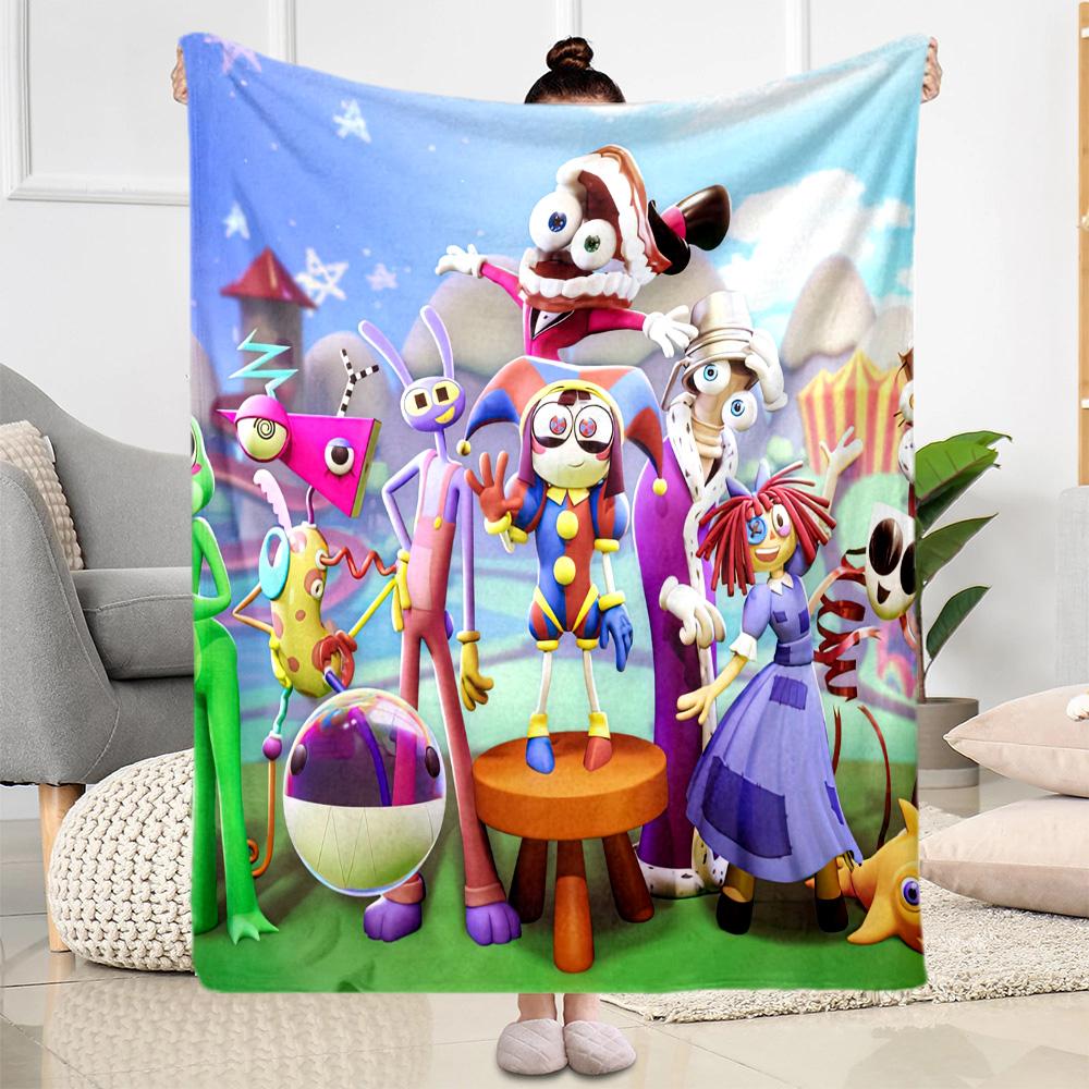 Digital Circus Style Blankets Are Suitable for Living Rooms,making Them an Ideal Choice for Outdoor Travel and Gifts.