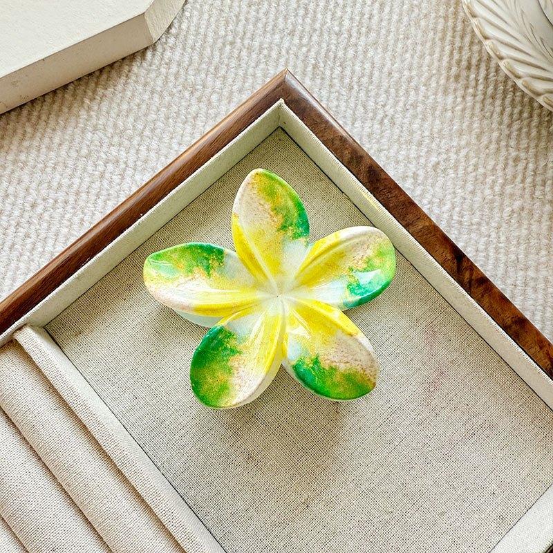 Smudge Frangipani Haarspange Damen Bunt Vielseitig Haifisch-Klammern Einfache Haaraccessoires
