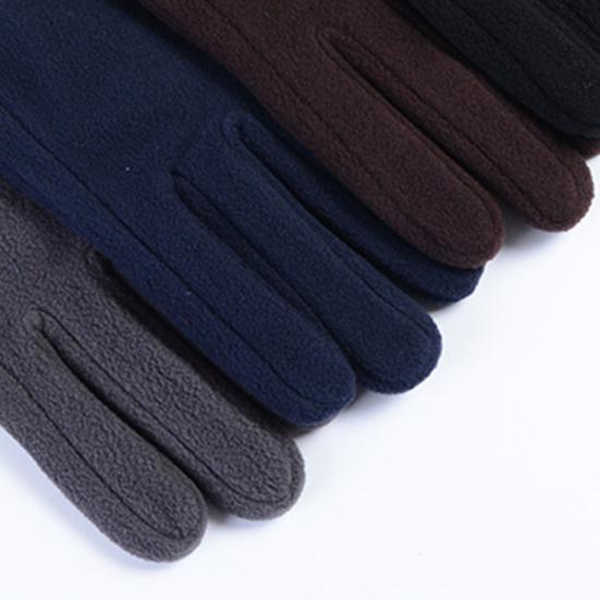 1 Pair Winter Polar Fleece Gloves Men Women Warm Outdoor Cycling Driving Gloves Windproof Non-Slip Soft Thickened Gloves