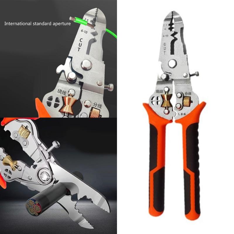 Multifunctional Electrician Wire Stripper Crimper Tool 10-22AWG Suitable for Peeling Networking Cabling Wire Stripper