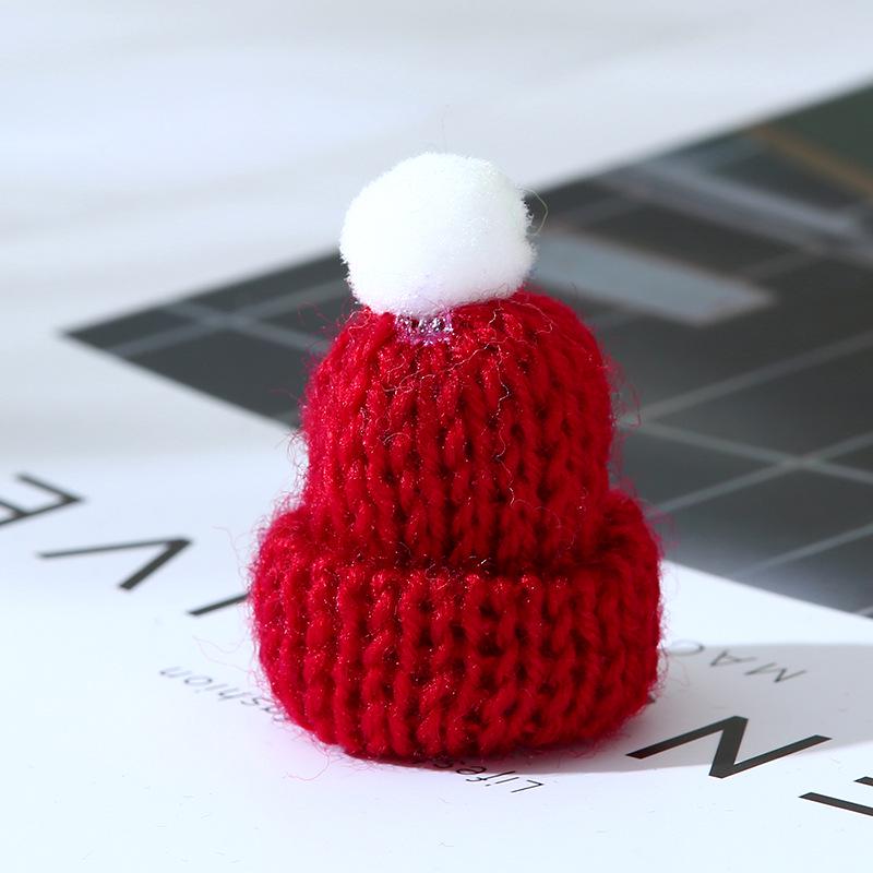Korean Style Knitted Wool Hat with DIY Pompom Decoration - Mini Christmas Accessory