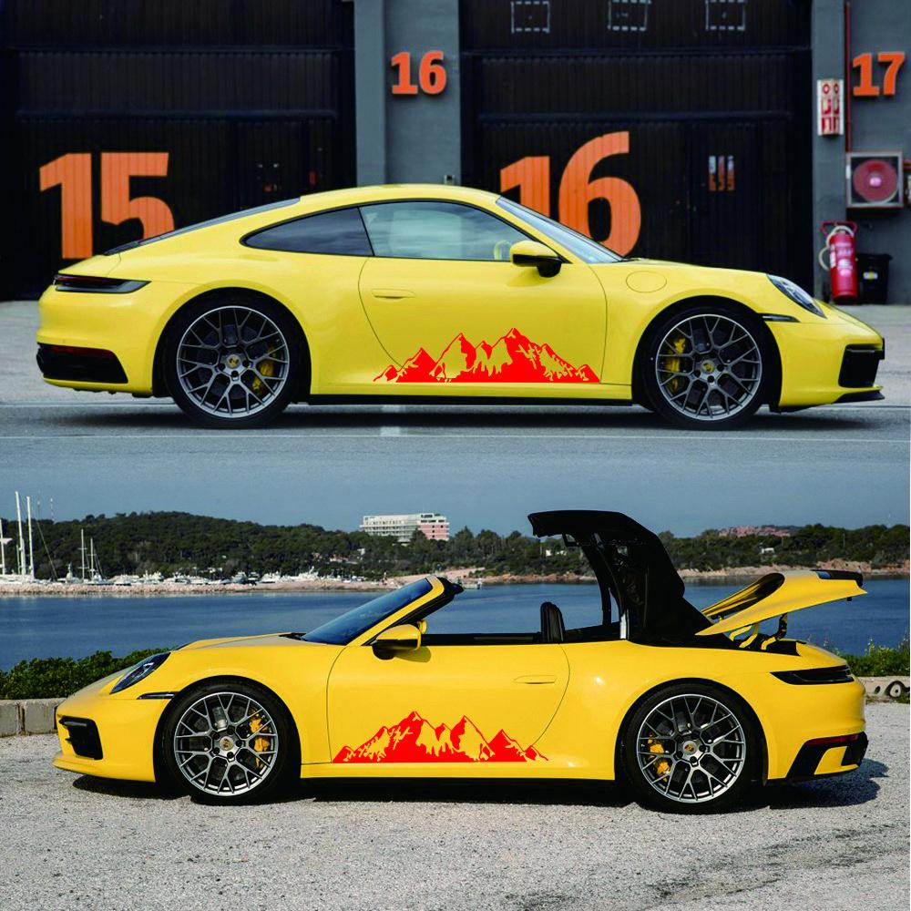 3 Stück Schwarzer Auto Seitenkarosserie Aufkleber 4x4 Offroad Grafik Vinyl Abziehbild Wasserdicht