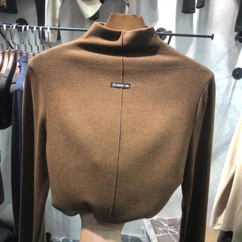 High Collar Top, Women's, Double Faced Velvet, Bottomed Shirt, Fashion Temperament, Women's Sweater