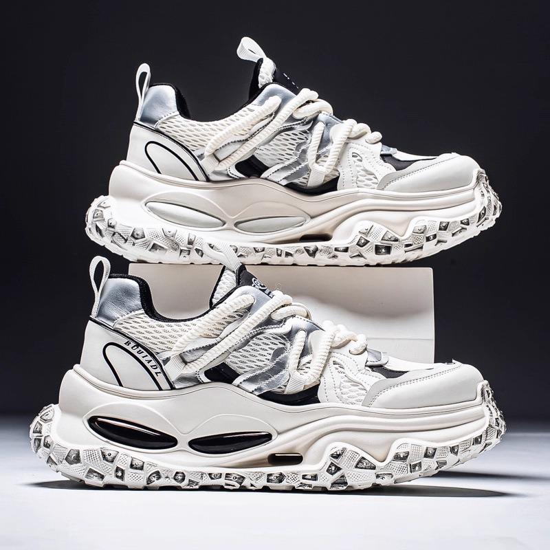 Men's shoes autumn and winter non-slip inner height increase casual running mesh sports shoes young and young air cushion shock absorption old