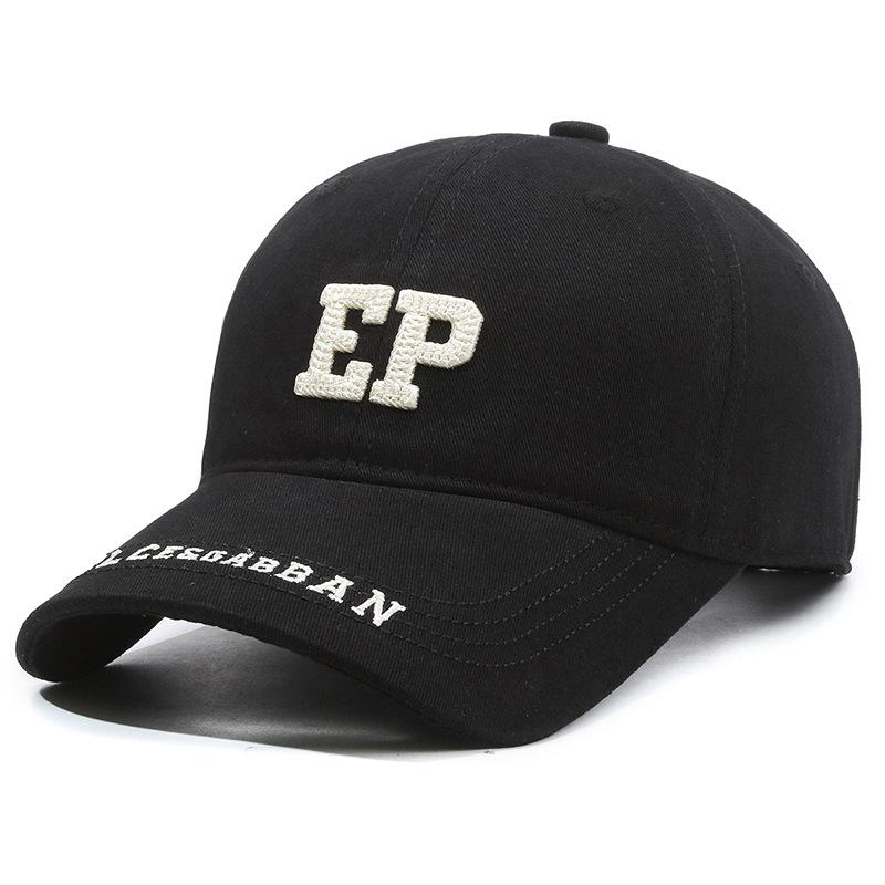 

Кепка бейсболка с вышивкой в корейском стиле - Унисекс для защиты от солнца на весну/лето Adjustable чёрный