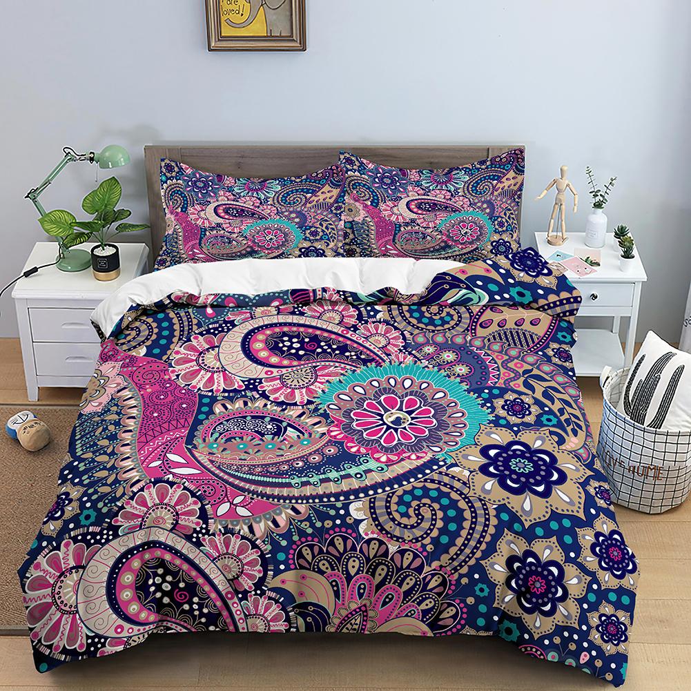 Ethnic Mandala Duvet Cover Set 3D Print Quilt Set Abstract Art King Queen Full Size Polyester Bedding Set For Boys Girls Kids