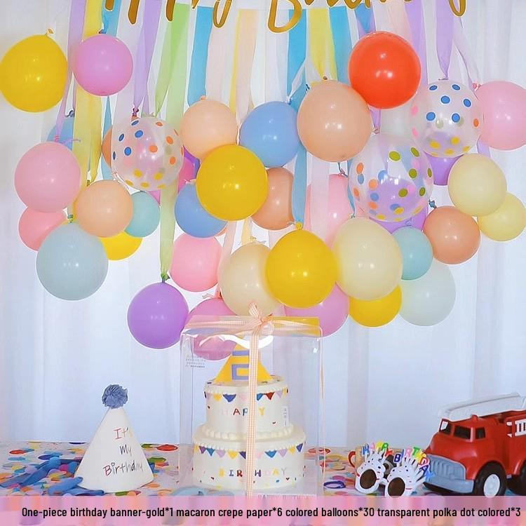 First Birthday Balloon Decoration Set for Kids - Party Background Wall for Boys & Girls