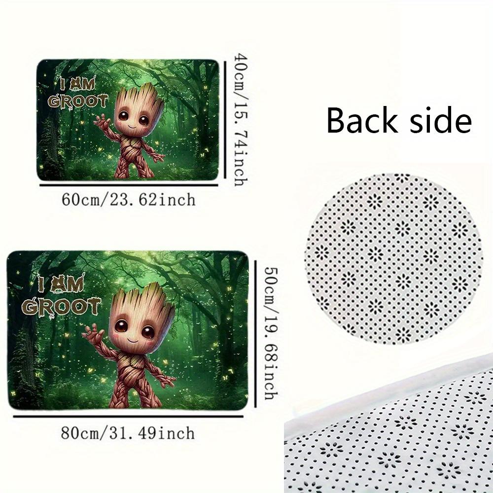 Marvel Groot Soft Plush Door Mat - Quick-Dry, Durable, High-Elasticity, Easy-Clean, Non-Fading, Ideal for Living Room, Bedroom
