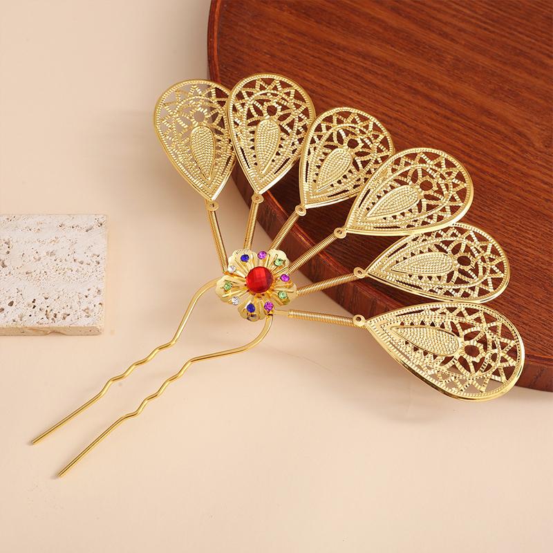 1 Pièce Élégante Performance Fleur Pince à Cheveux en Alliage Brillant Doux Style Ethnique Pince à Cheveux