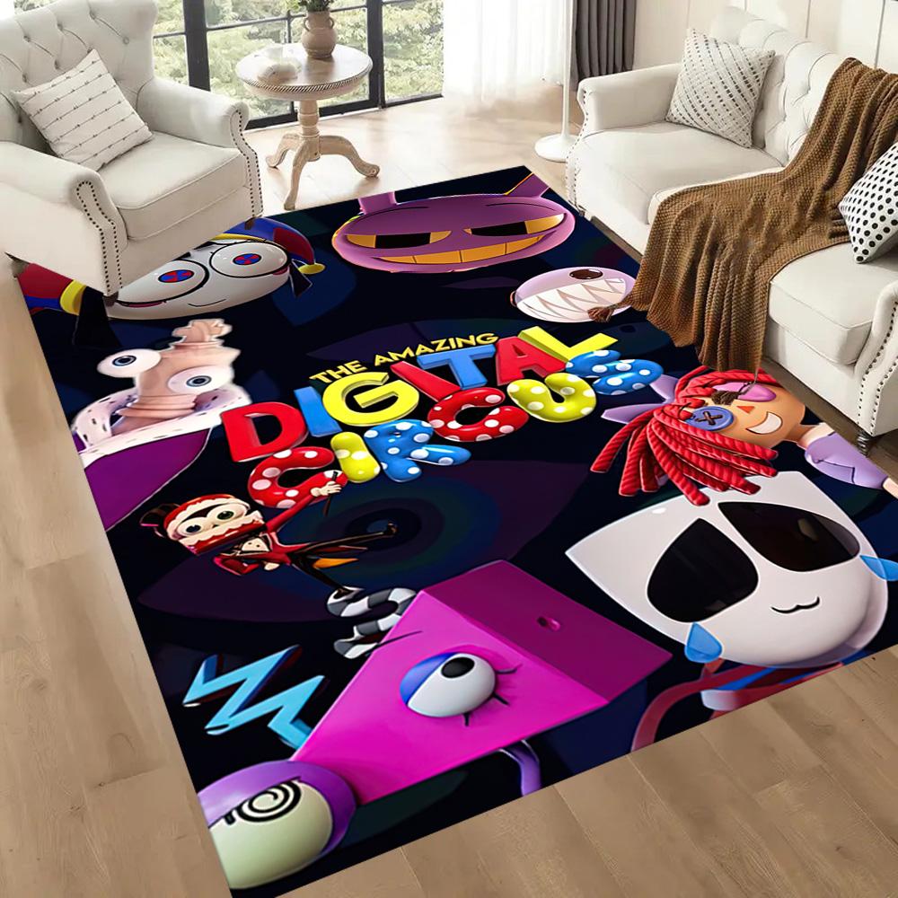 Digital Circus Floor Mat Suitable for Study Room Outdoor Dining Room Hallway Anti-slip Rug Office Home Decor