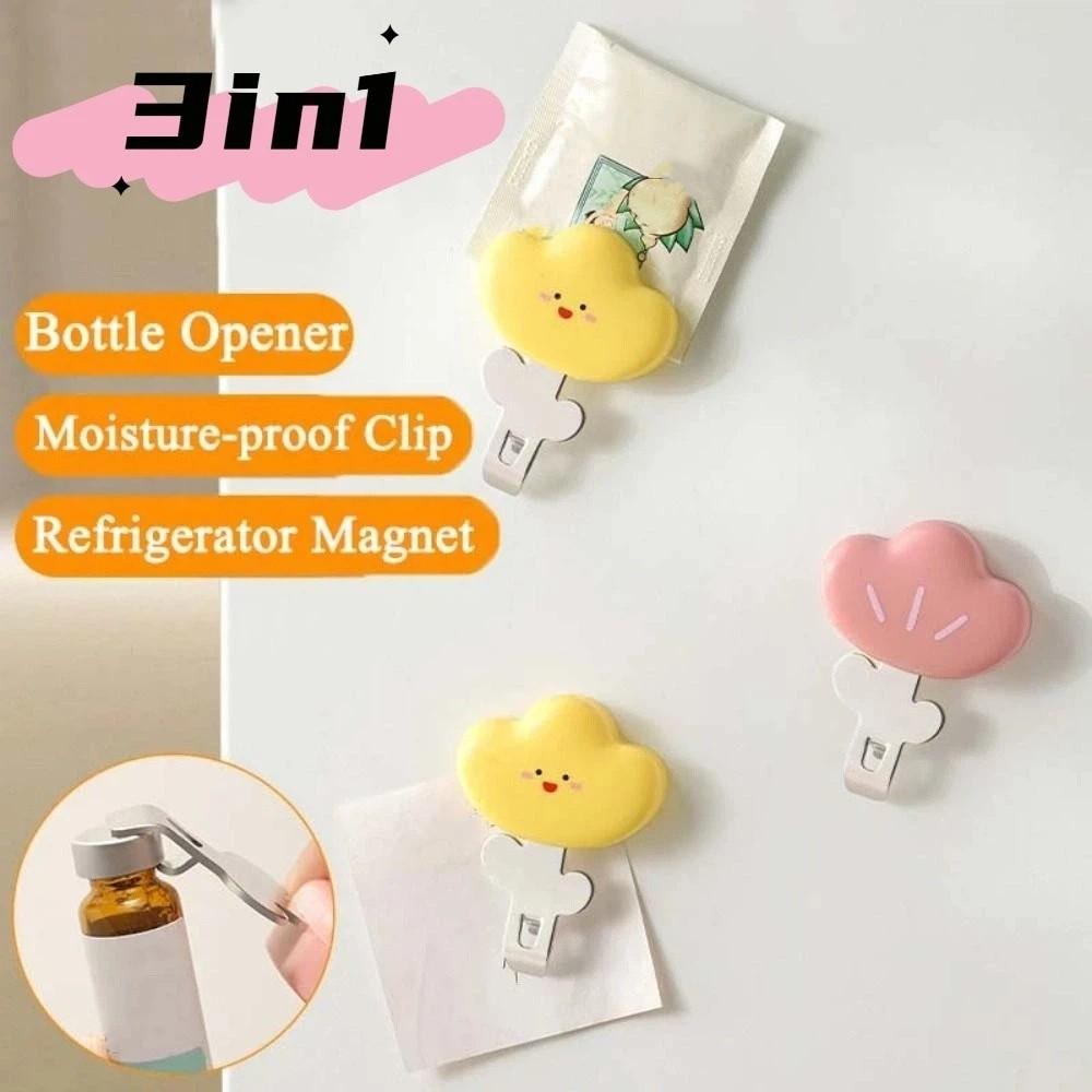 2pcs Decorative Magnets Bottle Opener Multifunctional Refrigerator Corkscrew  Jar Cap Remover