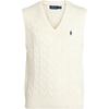 Polo Ss26 Embroidered Pony Logo Cotton Cable Knit V-Neck Sweater Vest Men Sweater Vests 710766173-011