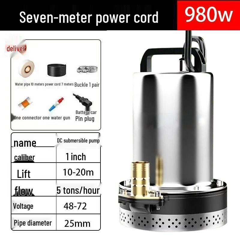 Universal Electric Vehicle DC Submersible Water Pump (48-72V) by Leide Zhu