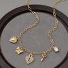 New Butterfly Knot Love Moon Key Star Pendant Set with Zircon Necklace Fashionable and Exquisite Clavicle Chain for Women