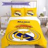 3pcs Custom Name Real Madrid Bedding Set Duvet Cover Closure Includes 1 Duvet Cover & 2 Pillowcases, Soft and Comfortable for All Seasons.