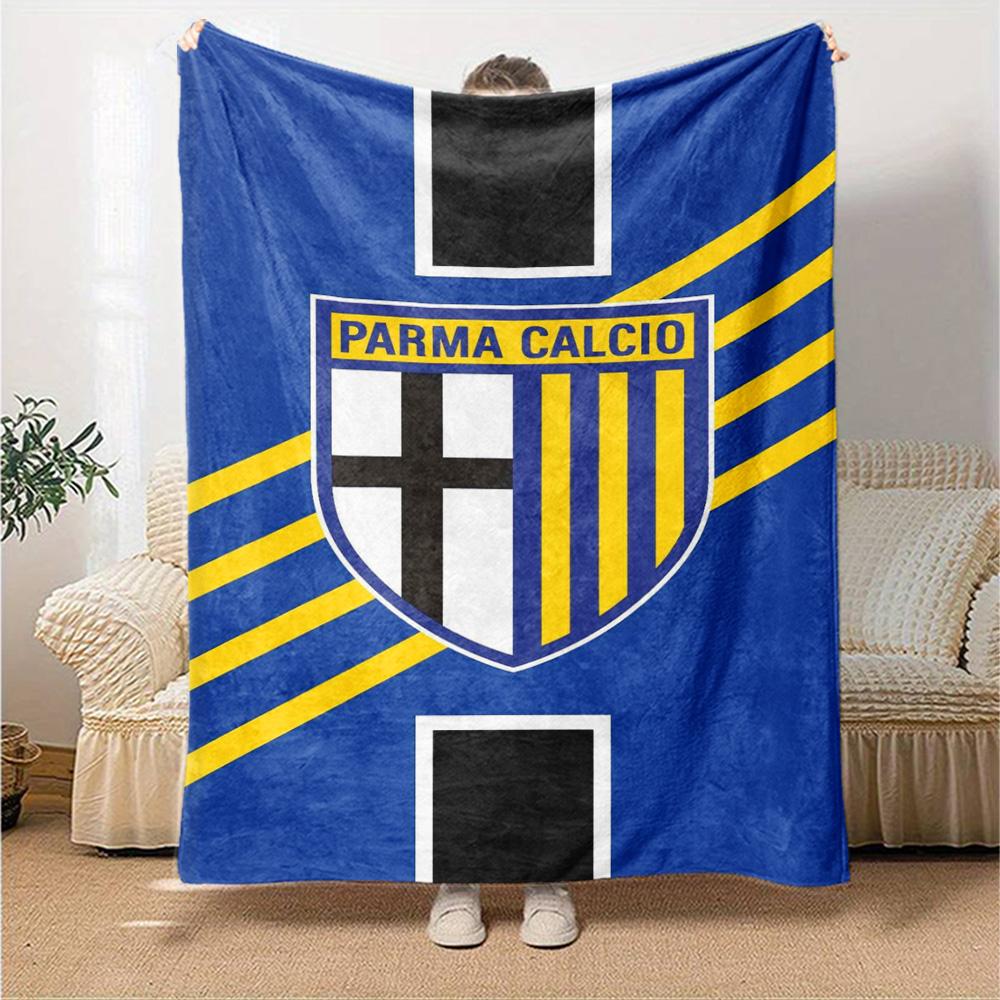 Parma Calcio Print Flanelldecke Hohe Qualität Warm Bequem Decke für Alle Jahreszeiten Perfekt für Geschenke Heimdekoration
