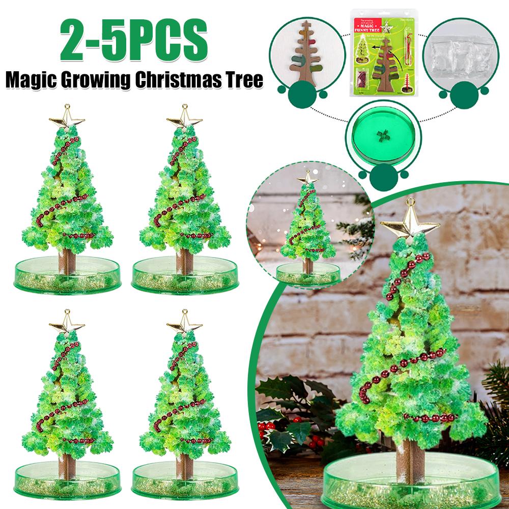 Mini Magic Christmas Tree Decor Educational Artificial Paper Xmas Tree Decors Novelty DIY Fun Xmas Gift for Adults Kids