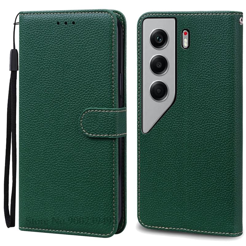 

Для чохла Tecno Camon 40 Чохол-книжка зі шкіри для гаманця для Tecno Camon 40 Pro Чохол для Tecno Camon 40 Pro 5G Чохол-книжка Coque Fundas For Camon 40 Pro 4G темно-зелений колір