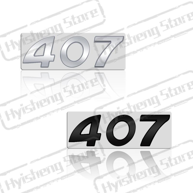 1Pc 3D Metal Sticker For 406 407 Emblem Letters Badge Decoration Rear Trunk Stickers Car Styling Accessories