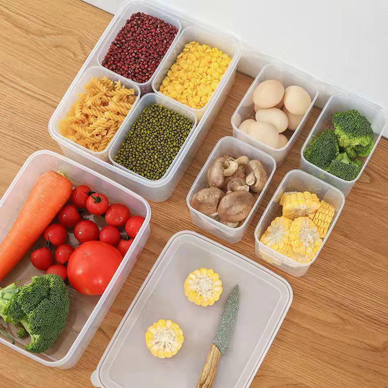 Transparent Plastic Seasoning Box with Lid - Food Storage Compartment