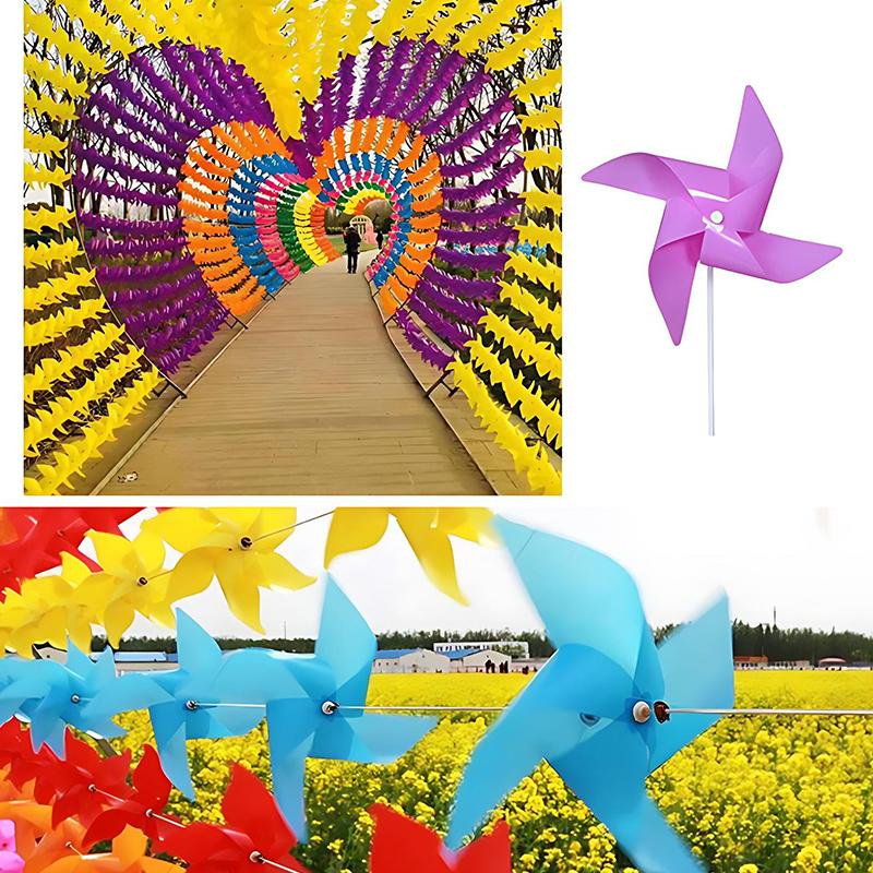 10PCS/Set 19CM Size Random Mixed Color Windmills Plastic Self-assembly Windmill Home Wall Garden Parterre Party Decorations ZYF
