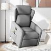 Massage Recliner with Rising Assistance Light Grey Fabric