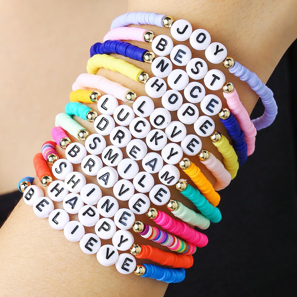 Bohemian Style Friendship Bracelets With Acrylic Alphabet Beads For Men And Women