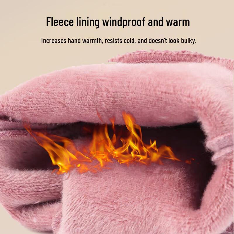 Red Dragonfly Women's Winter Riding Two-Finger Exposed Warm Gloves