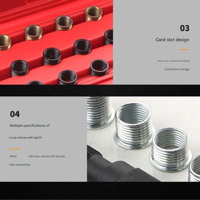 Automotive Thread Restoration Tool Complete Spark Plugs Hole Repair Thread Restorer Tap with Storage Box