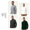 Men’s High-Elastic Long-Sleeve Zipper Henley for Autumn/Winter Running and Fitness