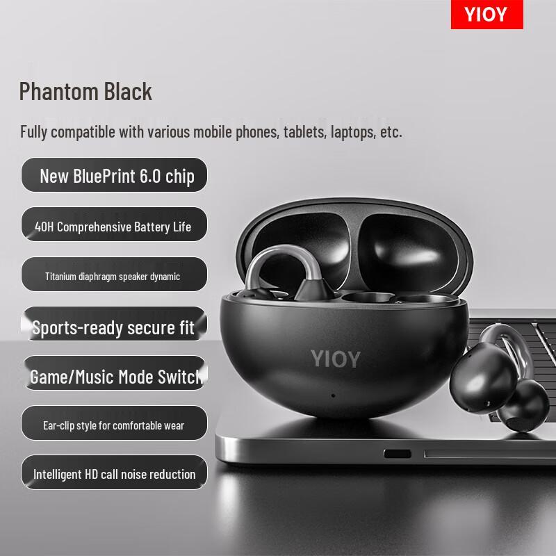 YIOY Z50S Ultra Bluetooth Open-Ear Clip-On Earbuds