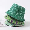 Spring Summer New Pattern Reversible Fisherman Hat Women Casual Sun Protection Green Variety