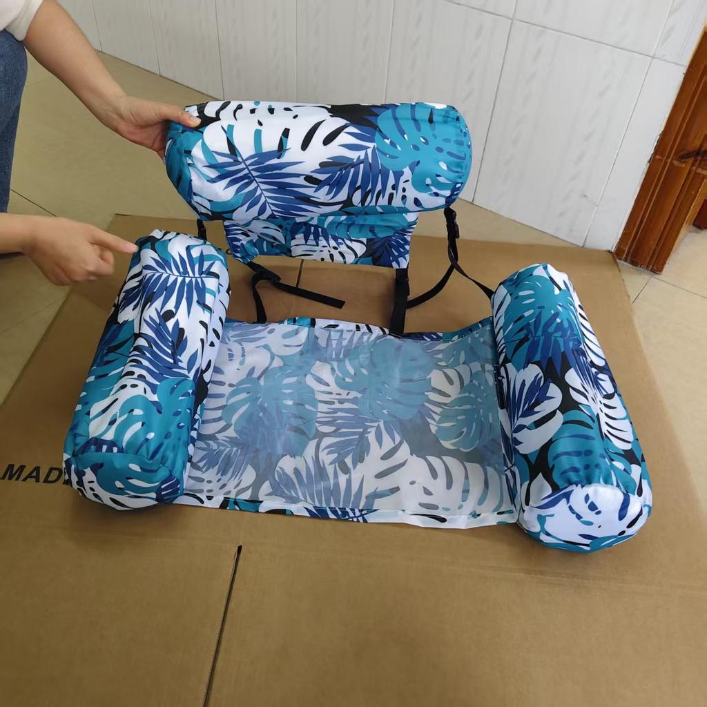 Pool Lounge Chair Water Hammock with Air Pump, Puncture Resistant, Pet Friendly Pool Floats for Lake, Beach & Summer Vacation