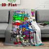 Garten of Banban Cartoon Set 2D Flat Pattern Flannel Blanket High quality All Seasons Warmth and Comfort Perfect for Christmas Gifts.