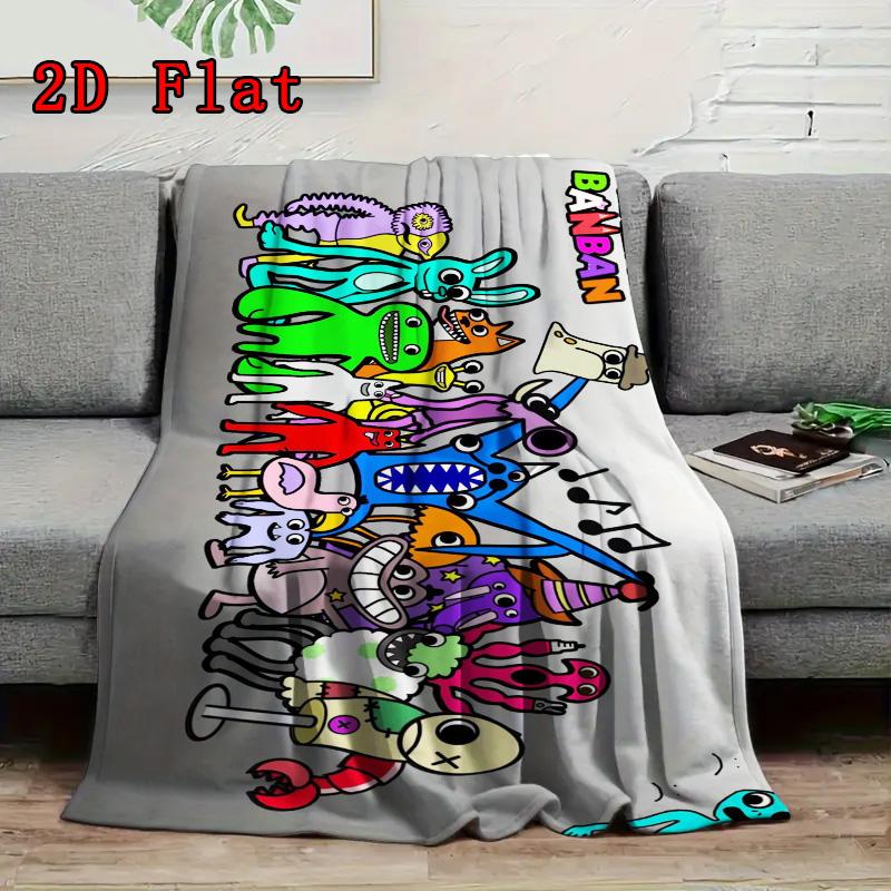 Garten of Banban Cartoon Set 2D Flat Pattern Flannel Blanket High quality All Seasons Warmth and Comfort Perfect for Christmas Gifts.