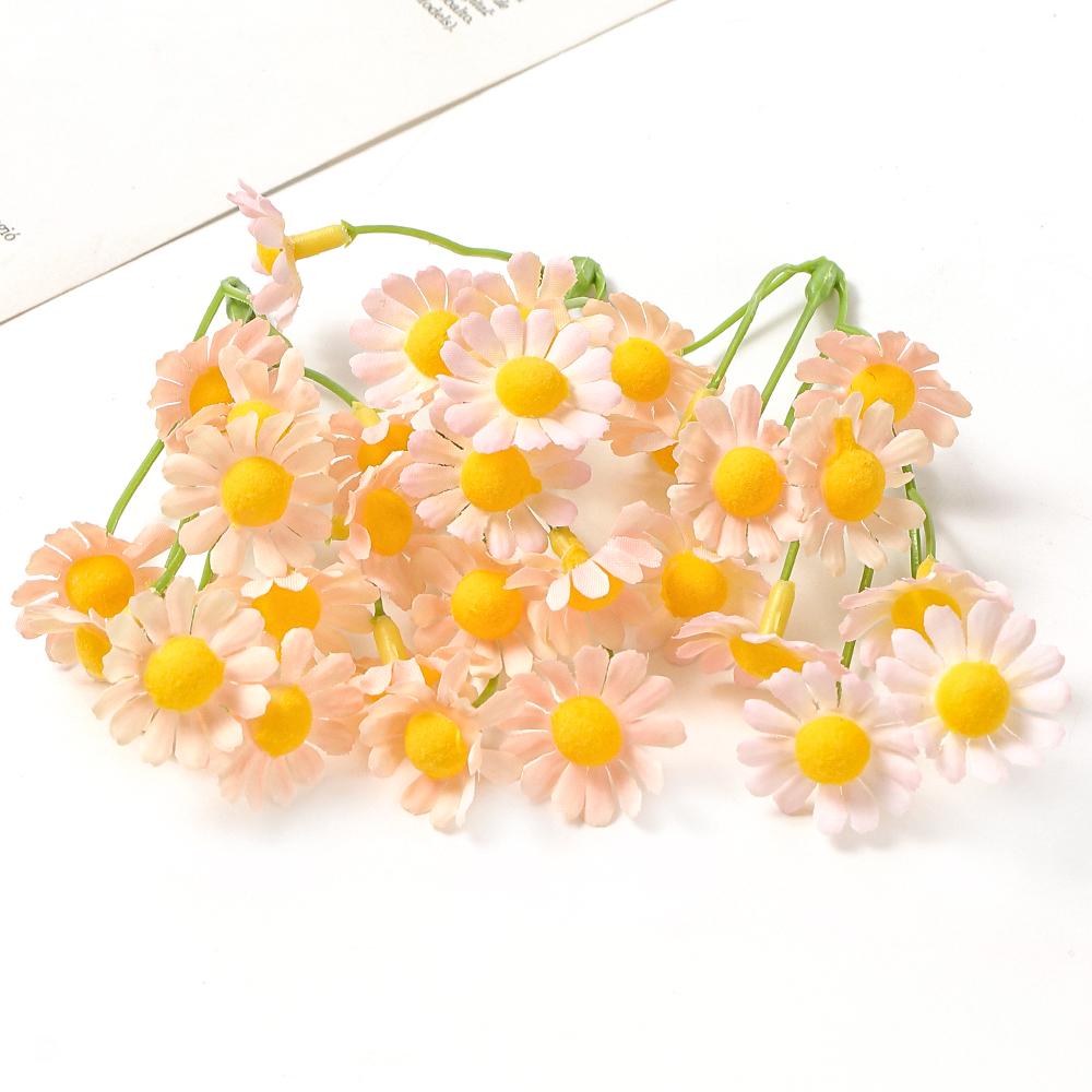 Pastoral Daisy and Sunflower Artificial Silk Flower Bouquet for DIY Wreath Decoration