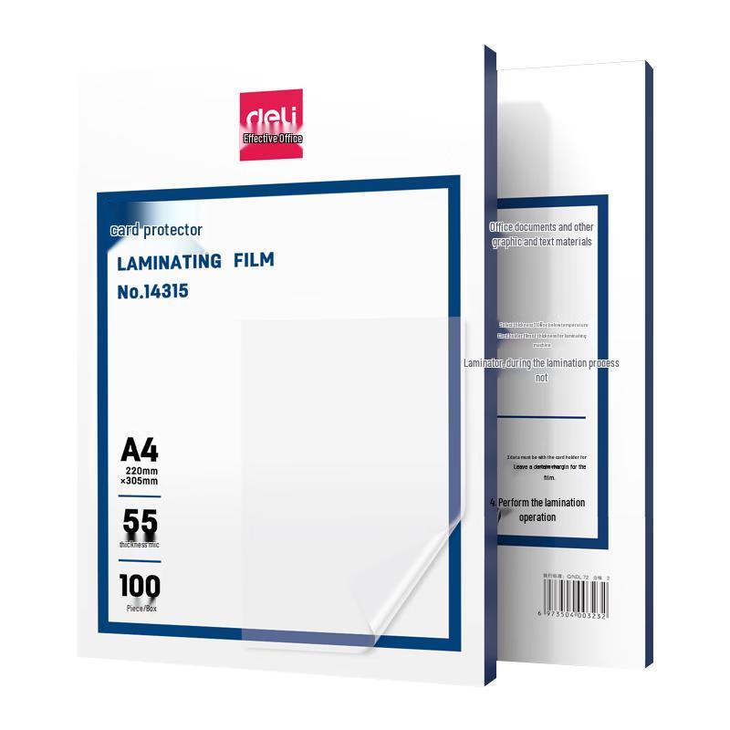 Deli A4 55mic Laminating Film Sheets