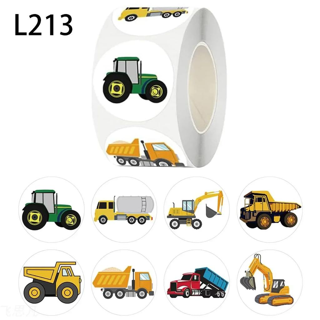 500pcs Engineering Vehicle Toys Stickers For Kids Toys Decals For School Reward Students Laptop Phone Sticker Labels