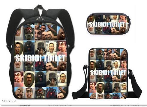 Skibidi toiletman schooltas titan monitorman rugzak schoudertas etui driekoppige set
