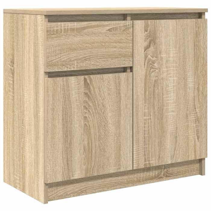 VidaXL Buffet avec tiroir chêne sonoma 71x35x65 cm bois d'ingénierie, meuble de rangement, buffet, meuble d'entrée, meuble 861600