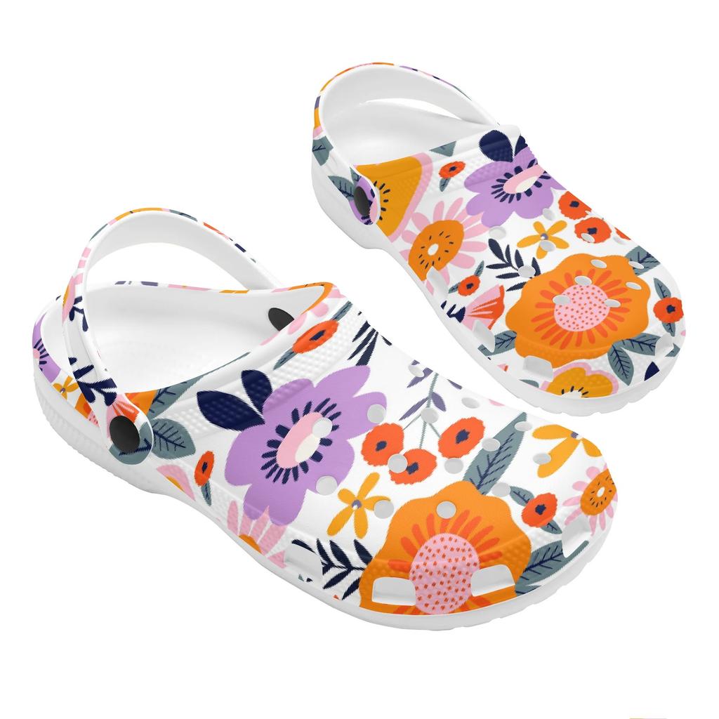 Allover Printed EVA Yard Clogs Unisex Lightweight Soft Slip On Garden Yard Home Bathroom Casual Walking Leisure Sandals Beach Wear